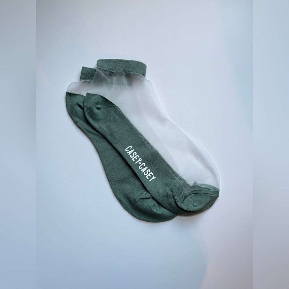 Casey Casey Women's Casual Green and White Socks